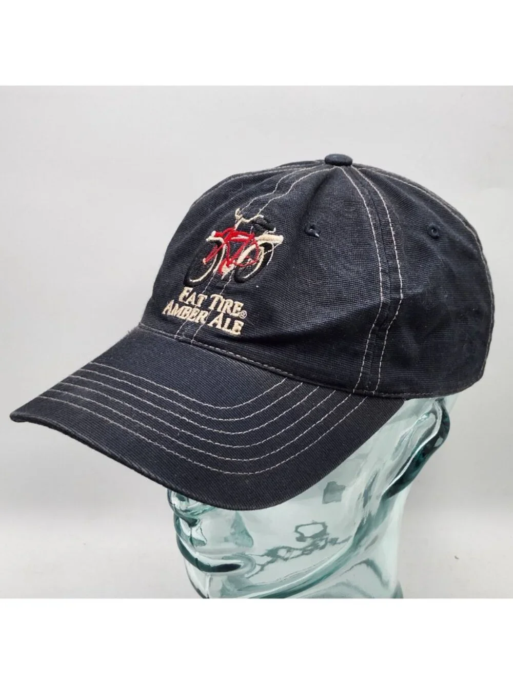 Fat Tire Amber Ale Embroidered Baseball Cap New Belgium Brewing Co Navy Blue